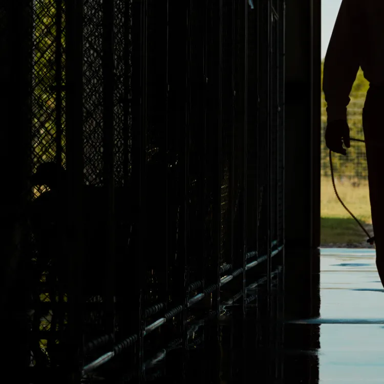 silhouette of man walking with dog on a leash
